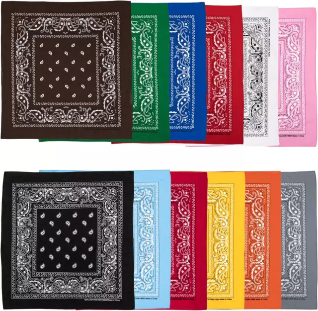 LIGHTWEIGHT MULTICOLORED 22&X22& Bandana Set (6-Pack and 12-Pack) $21. ...