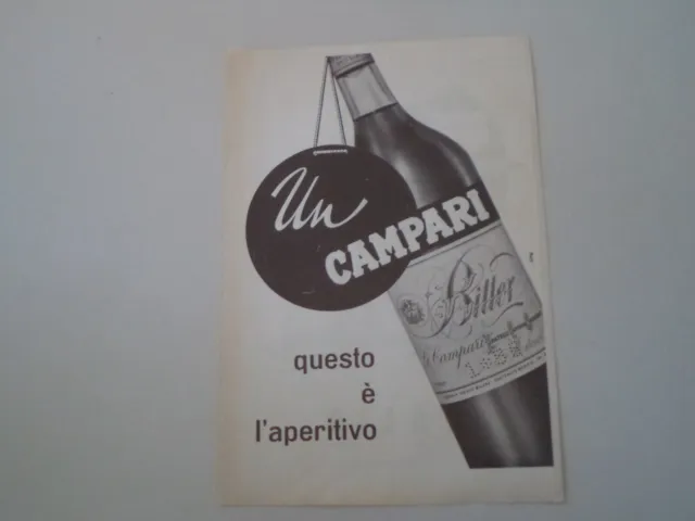 advertising Pubblicità 1956 BITTER CAMPARI