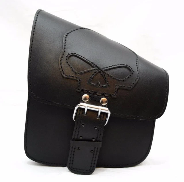 Lot De 3 Sacoches De Selle Moto Vintage En Cuir JMB – Fait Main, Avec Pochette, Couleur DARK CYAN