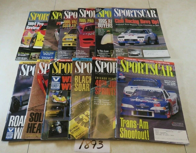 SPORTS CAR MAGAZINE 12 Issues Auto Racing Car Automobiles Full Year