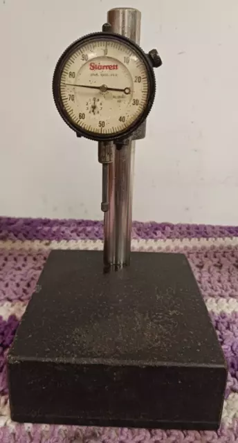 Starrett  0.001" Indicator Gage 25441 with Granite Inspection Surface Base Plate