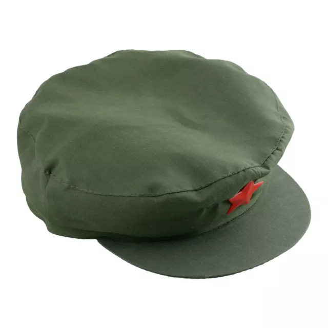 Canvas China Army PLA Red Star Green Cap Chairmen Mao Soldier Communist Hat An