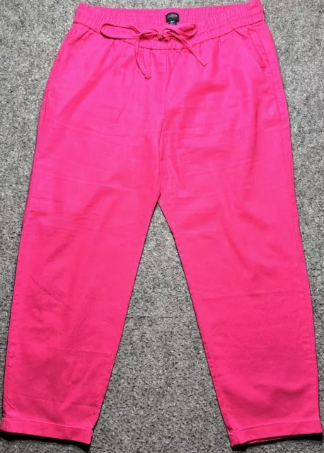 J.Crew Women's Size 8 Petite Hot Pink Elastic Waist Causal Cropped Cuff