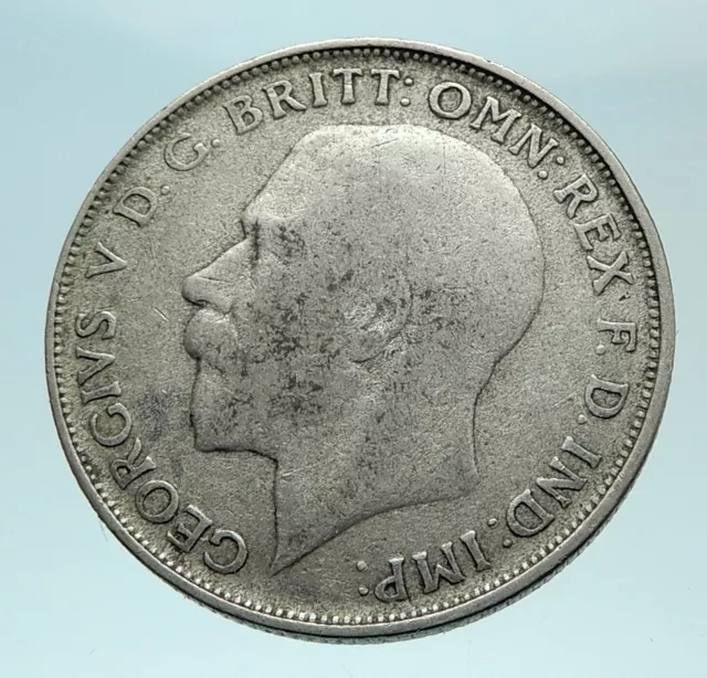 1922 GREAT BRITAIN UK United Kingdom King George V Big SILVER FLORIN Coin i79292