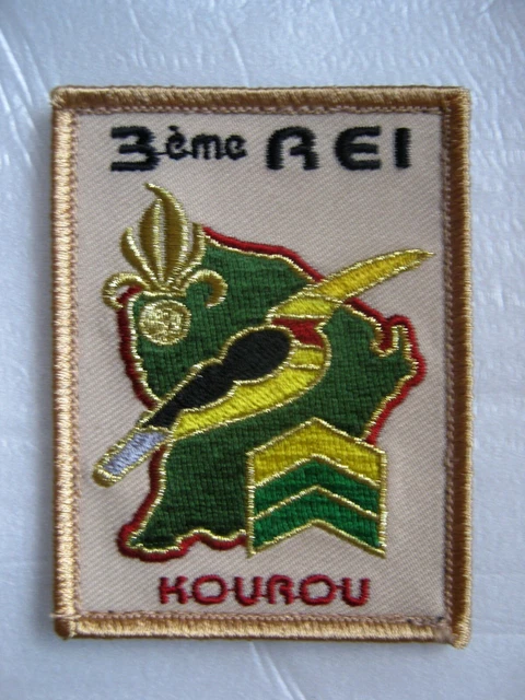Patch Légion Étrangère 3° REI – Cannetille Or, 10x11,5 Cm, ORIGINAL