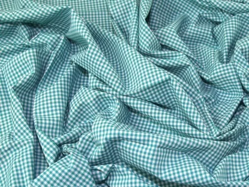 Minerva 1/8 inch Check Yarn Dyed Cotton Gingham Fabric Teal - per metre