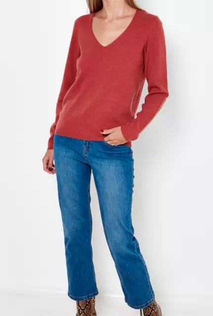 PULL CAMA EU 100 Cachemire Rouge Bordeaux Chin T.S NEUF