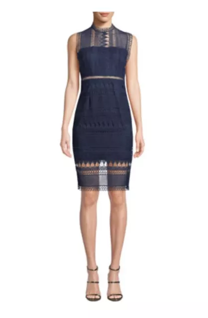 Bardot Mariana Lace Navy Sheath Dress Size 12/XL