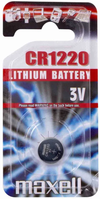 1 x Maxell CR1220 / CR 1220 Lithium 3 Volt Knopfzelle Blister Batterie
