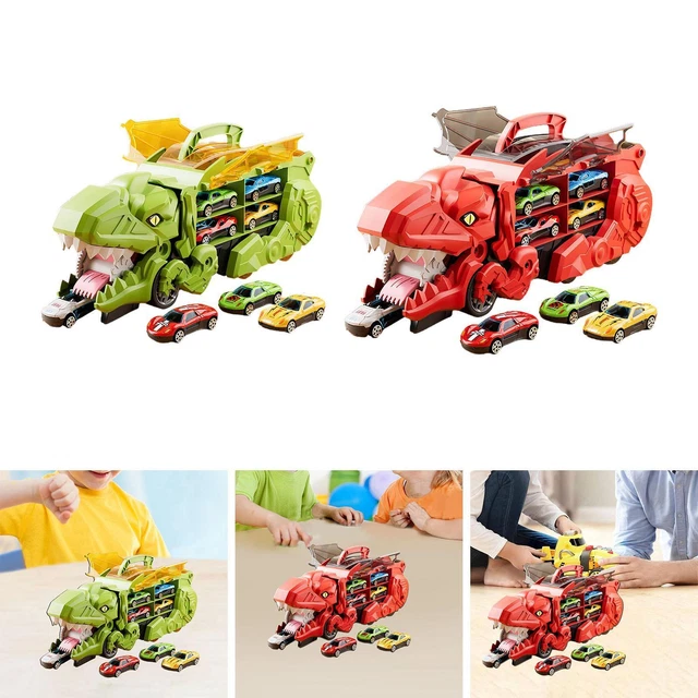 Camion Transporteur Véhicules Chantier FORMIZON - 6 Engins + Grue + Accessoires, Sons & Lumières - Jouet Bébé 3+ Ans Jaune