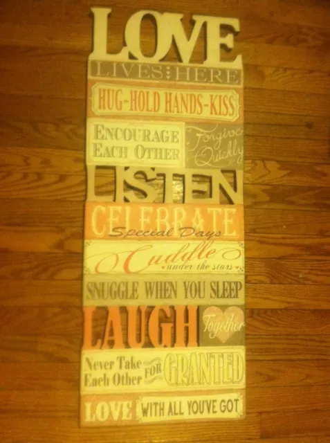 Cut Out Wood Wall Art Home Decor Love Listen Laugh Gift