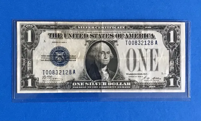 1928 A  $1  Silver Certificate  FUNNY BACK    VF+  ON SALE!!   (c433)