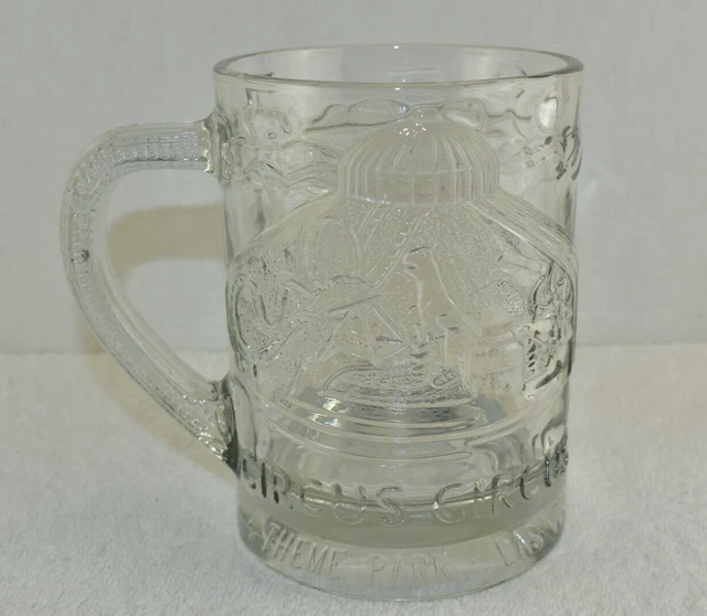 Vintage Las Vegas Circus Hotel Casino Theme Park Large Jumbo Glass Beer Mug 32oz