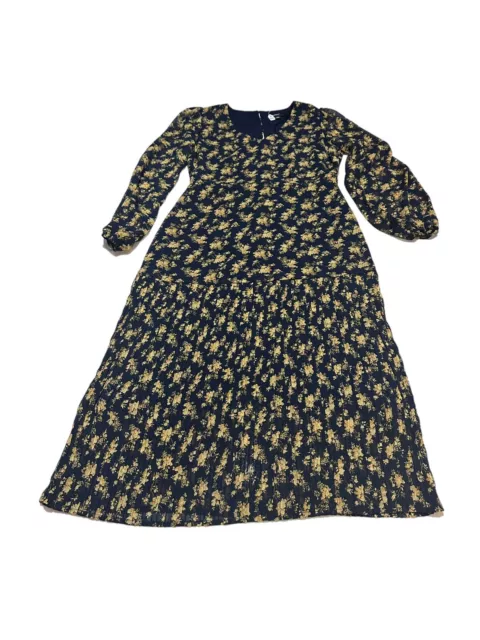 Dannii Minogue Womens Navy Yellow Floral Dress Size 6 Good Condition