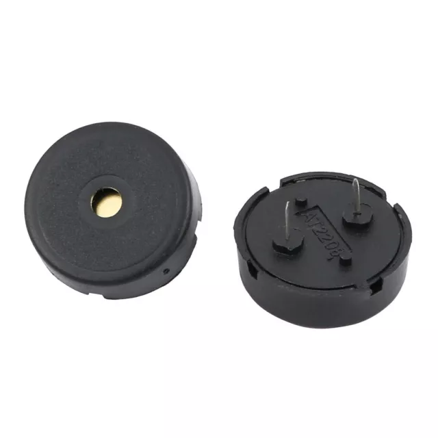 2Pcs 2 Terminals 80dB Piezo Passive Stereo Electronic Buzzer 22mm Diameter Black