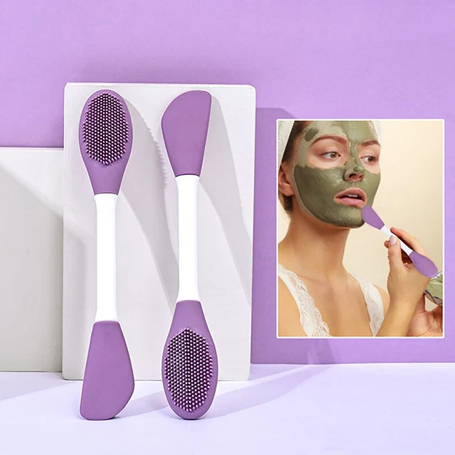 FACIAL FACE MASK Brush Double Ended Silicone Face Mask Clay Mask