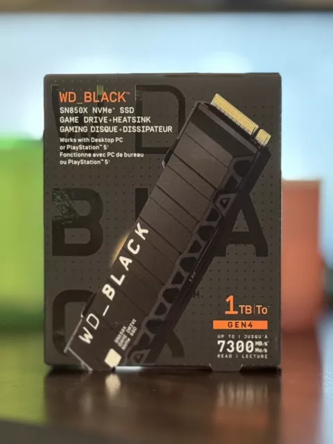 WD_BLACK SN850X 1 TB M.2 2280 Game Drive, Kühlkörper PCIe GEN4 NVMe bis 7300 MB/s