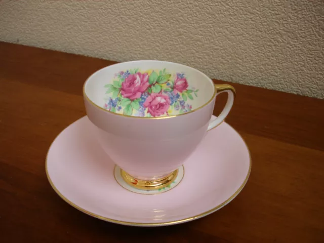 Vintage Pretty Old Royal Pink Floral Tea Cup & Saucer