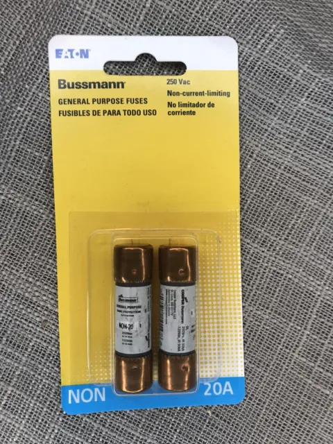 FUSES 2pk 20amp general purpose Cooper Bussmann BP/NON-20 NEW!