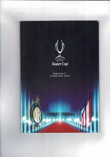 2010 Inter Milan v Atletico Madrid Super Cup Final Football Programme