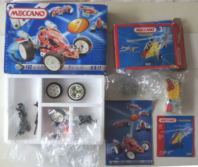 Meccano Collection set 3 mostly complete and set 7 incomplete