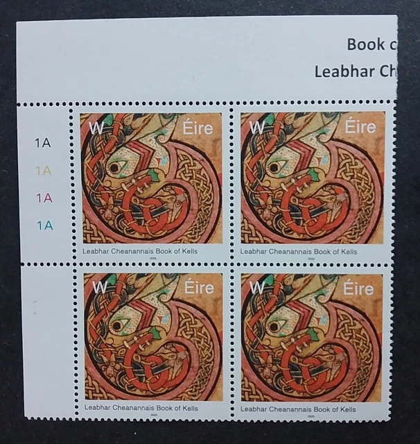 IRELAND STAMPS 2023 MNH W Rate Cylinder Block ; Book of Kells. EUR 11