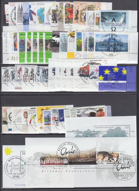 Bund Jahrgang 2003 mit Eckrand rechts unten + alle Blöcke ESST Berlin