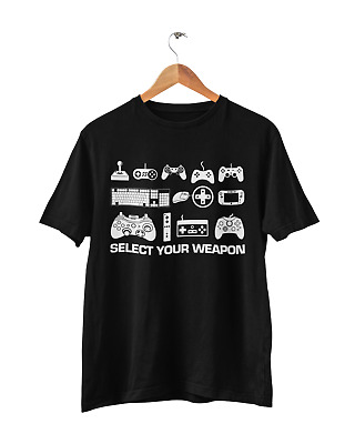 Select Your Weapon Retro Gaming Controllers T Shirt Gaming Classic Gift Idea Top