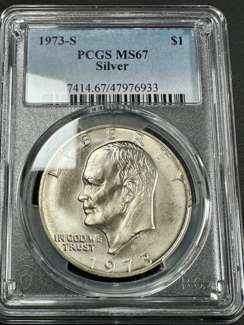 1973-S Silver Eisenhower Dollar PCGS Graded MS67