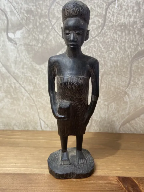 Amazing African Carved Wooden Statue Ebony Wood Unusual