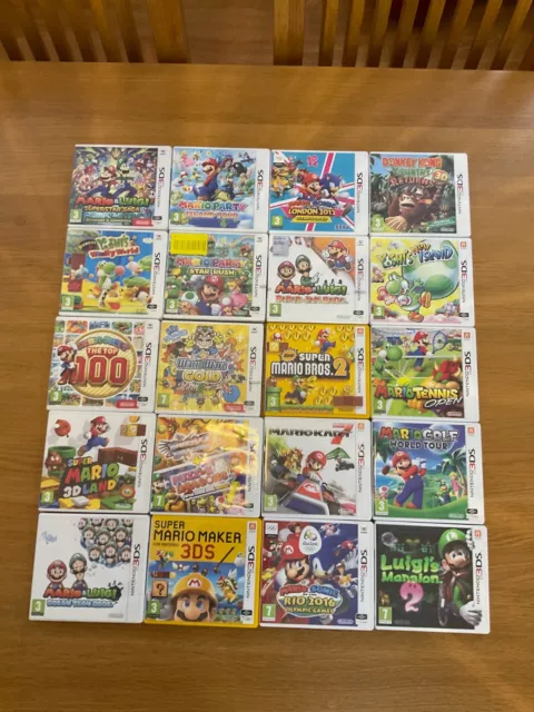 20x Nintendo 3DS Mario Game Bundle All Complete, CIB, Some New, Unscratched VIP