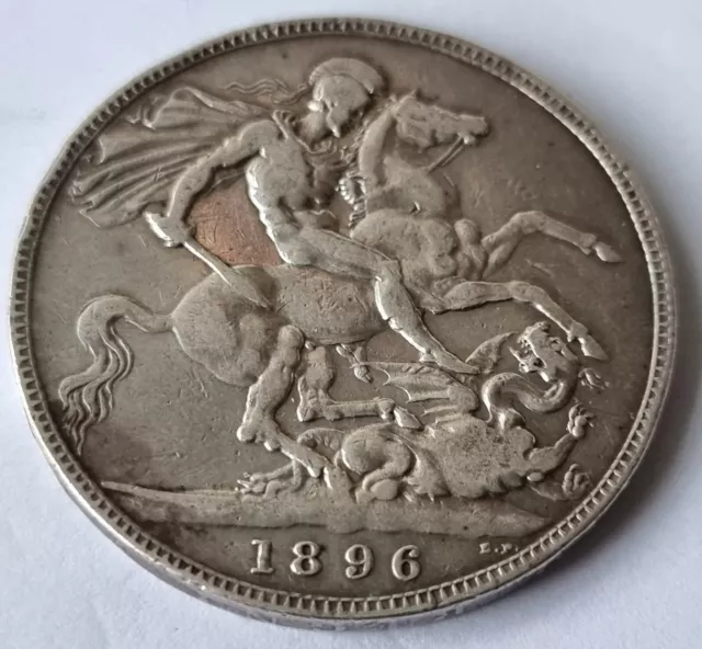 1896 LX Queen Victoria Veiled Head Silver Crown Coin Lot 01 3