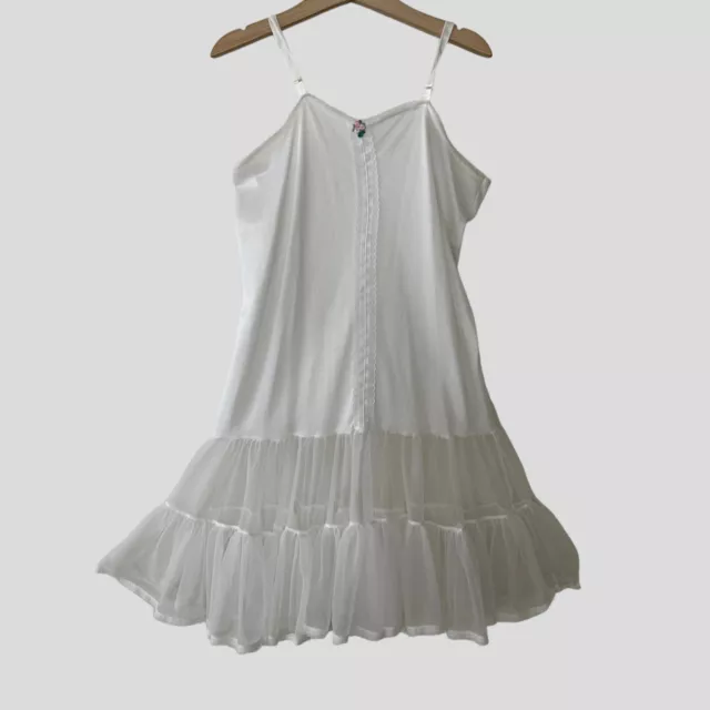 Vintage Polly Flinders White Dress Slip 10 years
