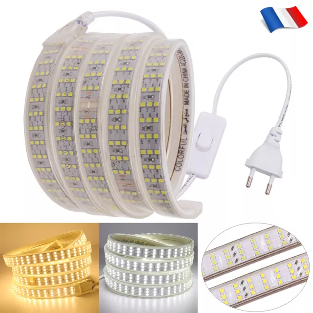 1-25m 2835 Blanc 276 LED Bande Ruban Strip Flexible Lampe Lumière Noël 220V 240V