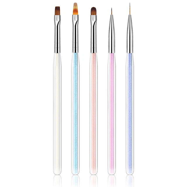Nails Brush Manicure Gel Brush Transparent Aurora Macaron Liquid Powder Carving