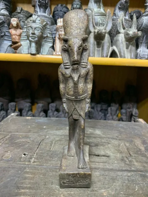 ANTIQUE God KHNUM statue - God of Source the Nile ANCIENT EGYPTIAN ANTIQUES BC 3