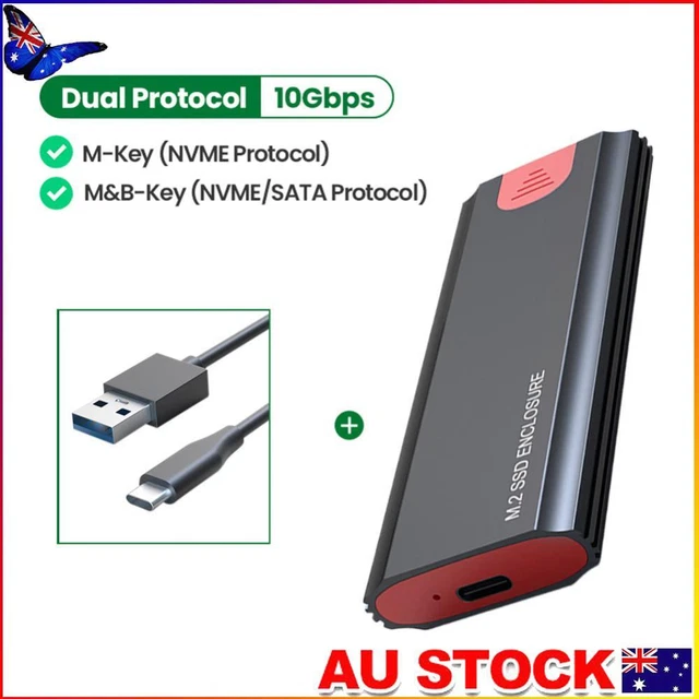 Dual Protocol M2 Nvme Enclosure M.2 To USB Type C Hard Drive Enclosure