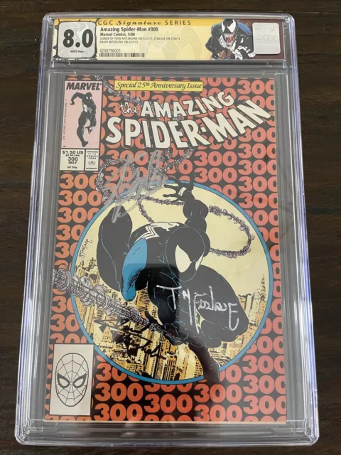 Amazing Spider-Man 300 CGC SS 8.0 Signed by Stan Lee Todd McFarlane and David M