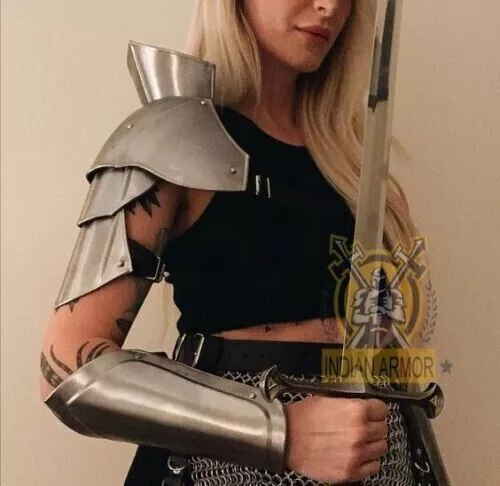 Medieval Armor Larp Armor Brave Lady Armor Gorget Pauldron Armor Halloween