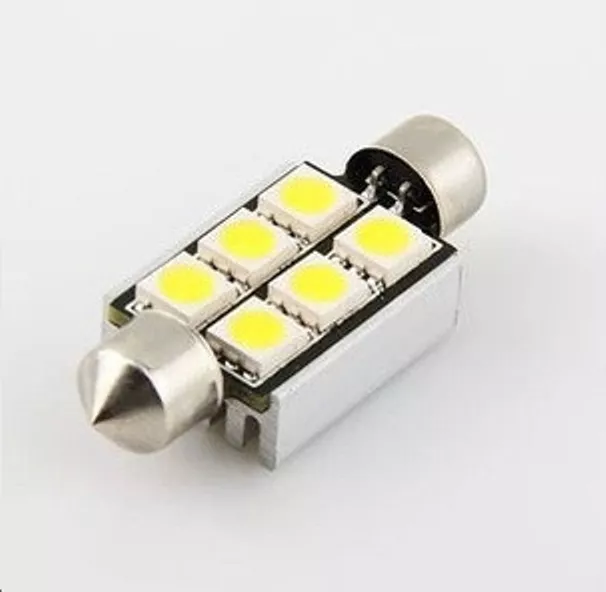 2 Bombillas LED Feston 36mm Festoon 6 LED 5050 Con Disipador de Calor