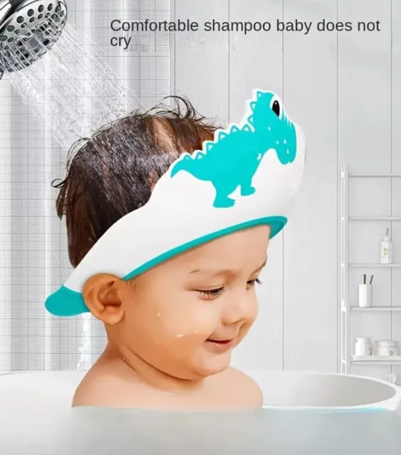 Duschkappe Kinder Baby Augenschutz Mütze Haare Waschen Badekappe Ohrenschutz Bad