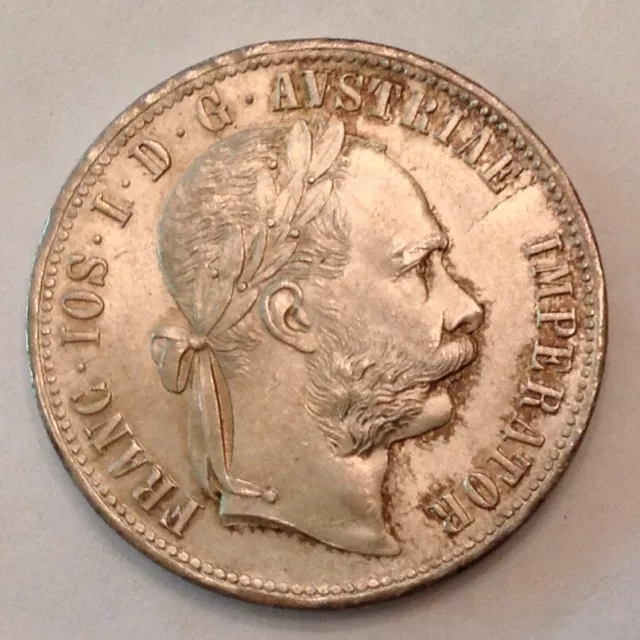 ~ 1879 Austria Franz Josef Silver Florin Uncirculated Unc