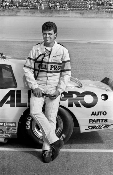 MICHAEL WALTRIP STANDS Beside His Race Car Prior To The Start 1987 OLD