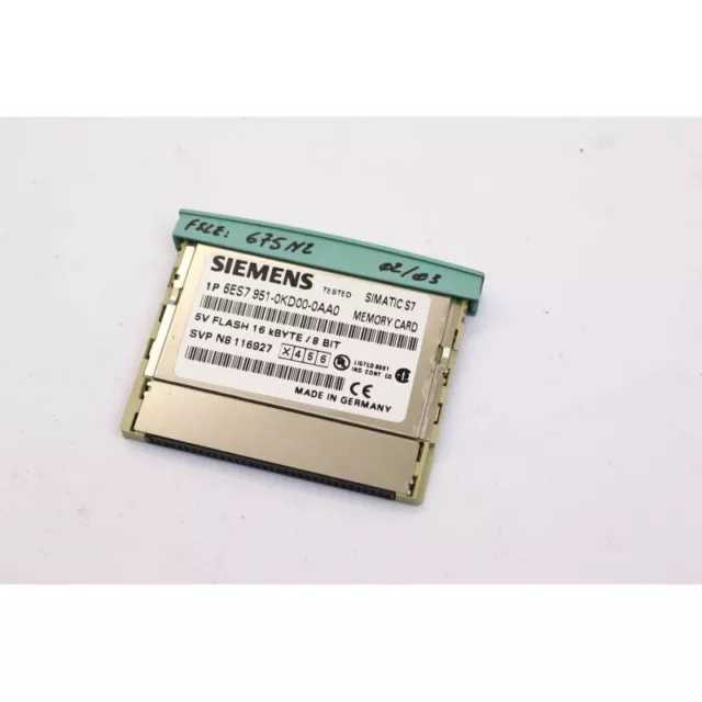 Siemens 6ES7 951-0KD00-0AA0 Carte mémoire 16kB 8BIT (B325)