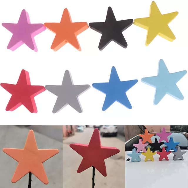 1Pc Colorful five-pointed star car antenna pen topper aerial EVA ball dC~H4