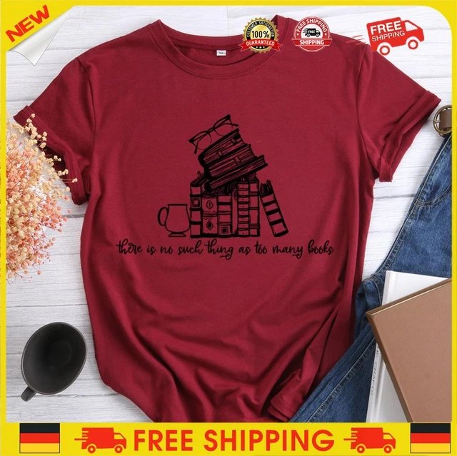 ❥ T-shirt T-shirt non esistono troppi libri - vino rosso-L
