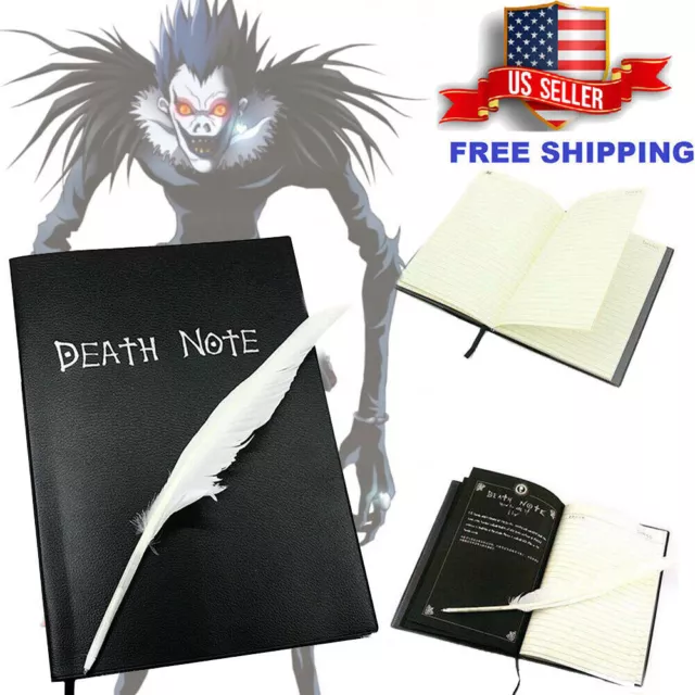 Death Note Notebook with Feather Pen Anime Theme Writing Book Kit Cosplay  Props