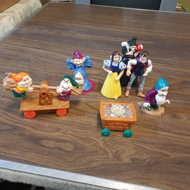 DISNEY SNOW WHITE Seven Dwarfs McDonald's Toy Lot Evil Queen Prince