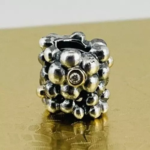 Authentic Pandora Diamond Daisy Flowers Charm 14k Gold/Sterling Silver 790317D