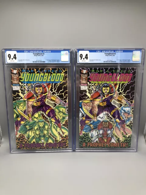 Youngblood #2 - CGC 9.4 - Pink+Green - 1st APPEARANCE Shadowhawk Prophet Image